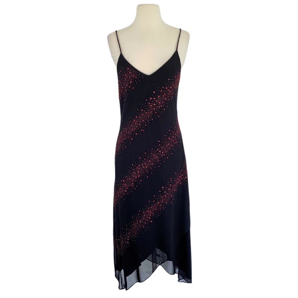 VTG Nina Austin Black Beaded Dress Medium